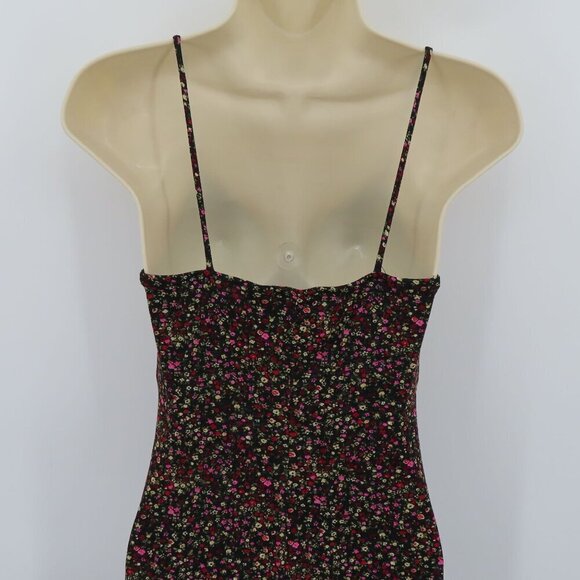 Rampage Junior Small Black Multicolor Flower Floral Mesh Spaghetti Strap Dress - Picture 6 of 10